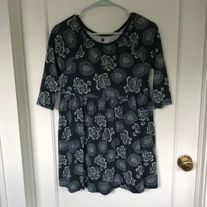 Tea collection tunic dress navy and white floral size 12